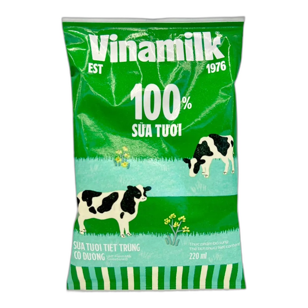 Sữa tươi tiệt trùng Vinamilk 100% có đường bịch 220ml