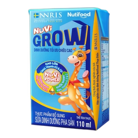 Sữa dinh dưỡng pha sẵn  Nuvi Grow lốc lốc 4*110ml