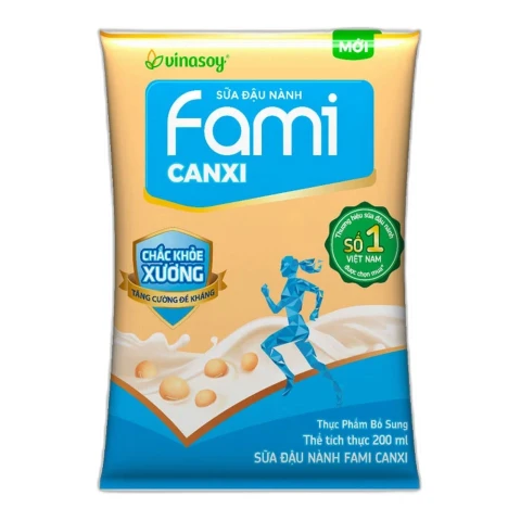 Sữa đậu nành Fami canxi bịch 200ml/40.