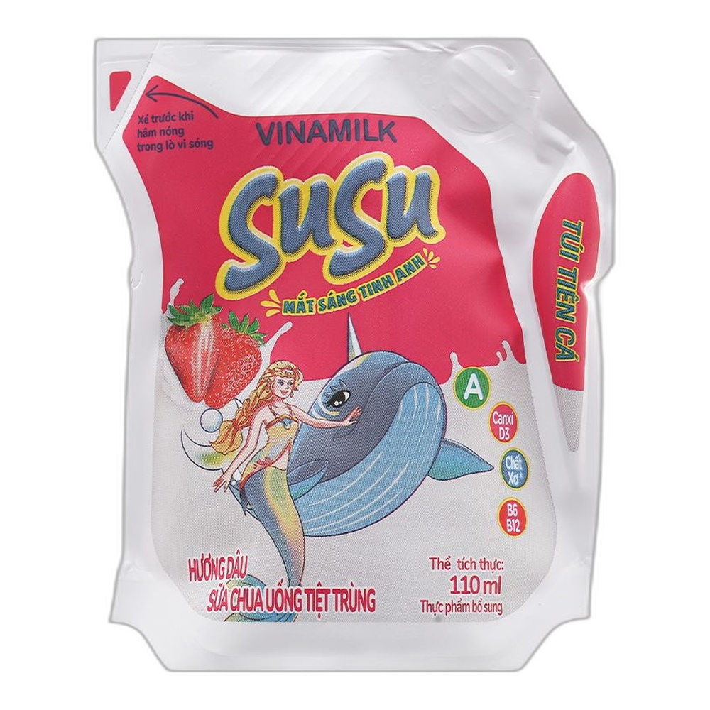Sữa chua uống Vinamilk Susu hương dâu túi 110ml