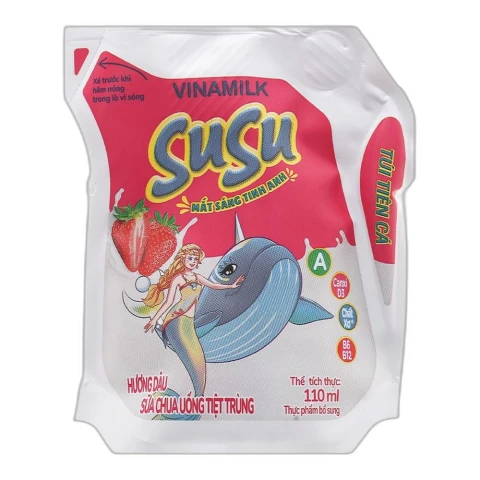 Sữa chua uống Vinamilk Susu hương dâu túi 110ml