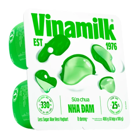 Sữa chua ăn  Vinamilk  nha đam ít đường  lốc 4*100gr
