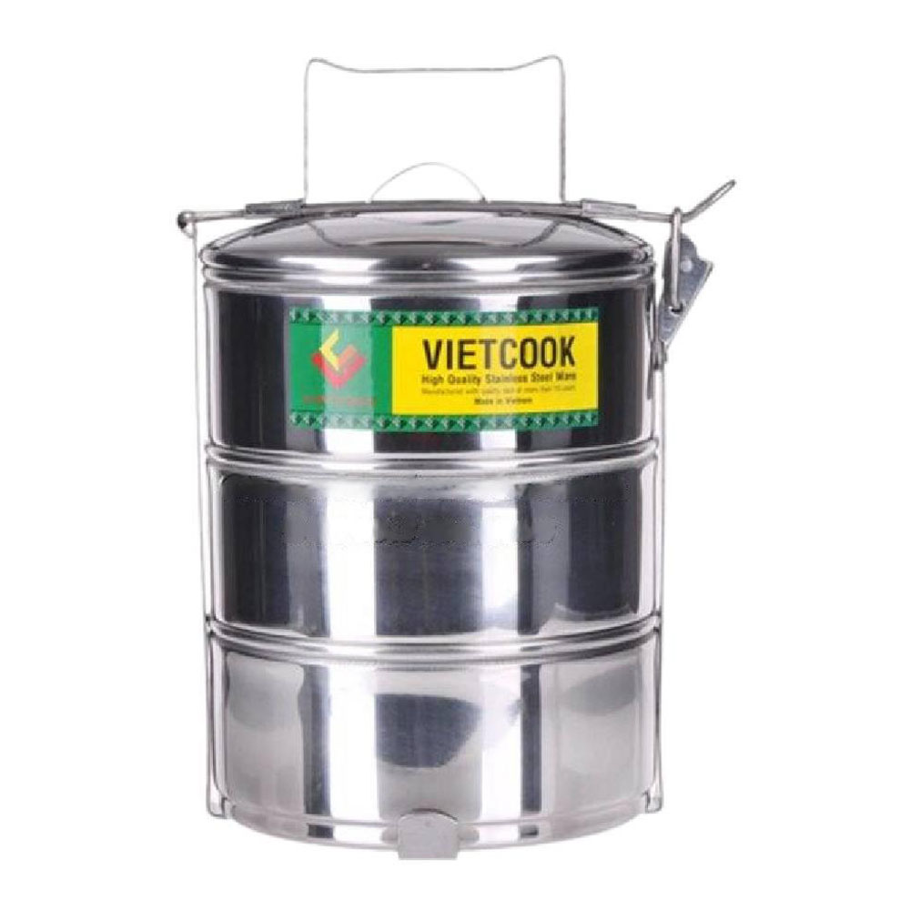 Cà mèn inox 14 Vietcook inox 3 ngăn-14cm 