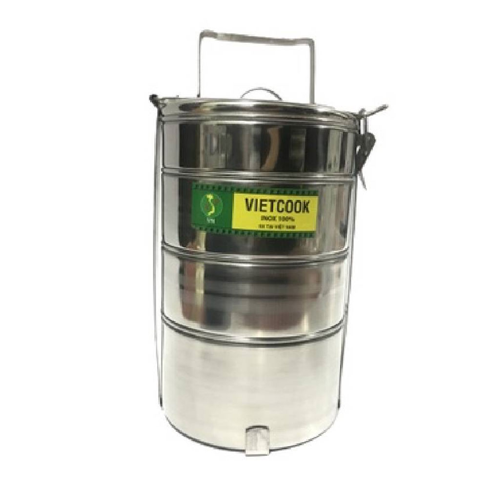 Cà mèn inox 14 Vietcook inox 2 ngăn-14cm 