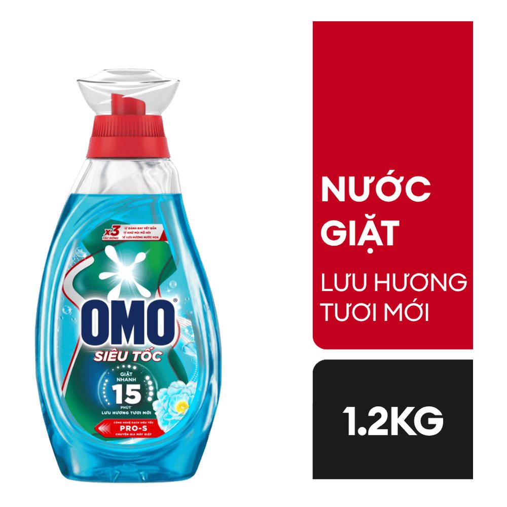 OMO NG siêu tốc lưu hương tươi mới 1.2kg/9