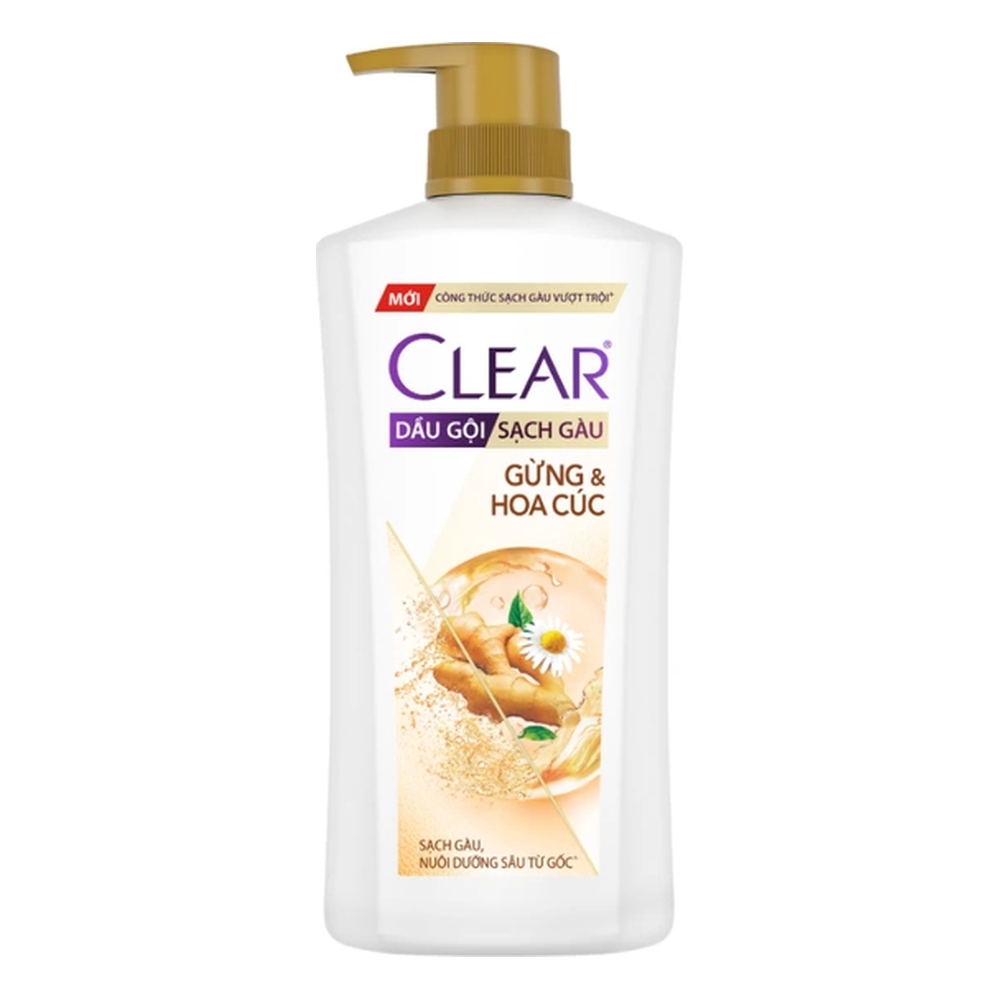 Dầu gội Clear gừng và hoa cúc chai vòi 350g /24