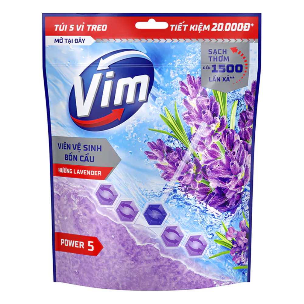 Viên Treo Bồn cầu Vim Lavender 50gx5viên/7 túi