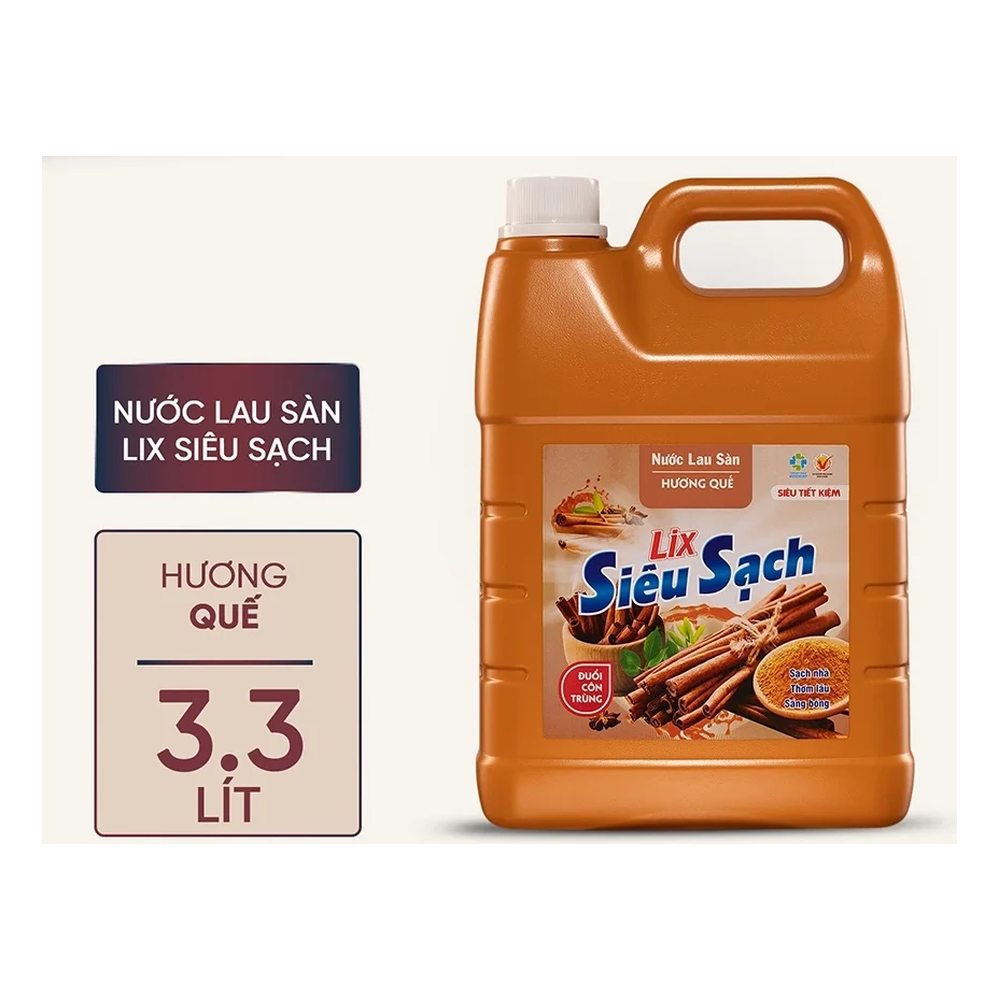 Nước lau sàn Lix can siêu sạch hương quế 3,3L/4