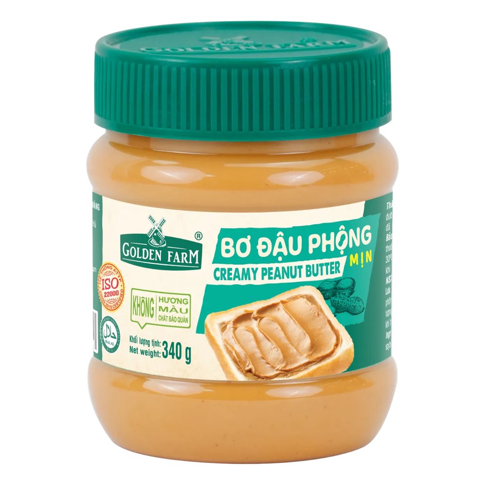Bơ đậu phộng mịn Golden Farm 340gr/24