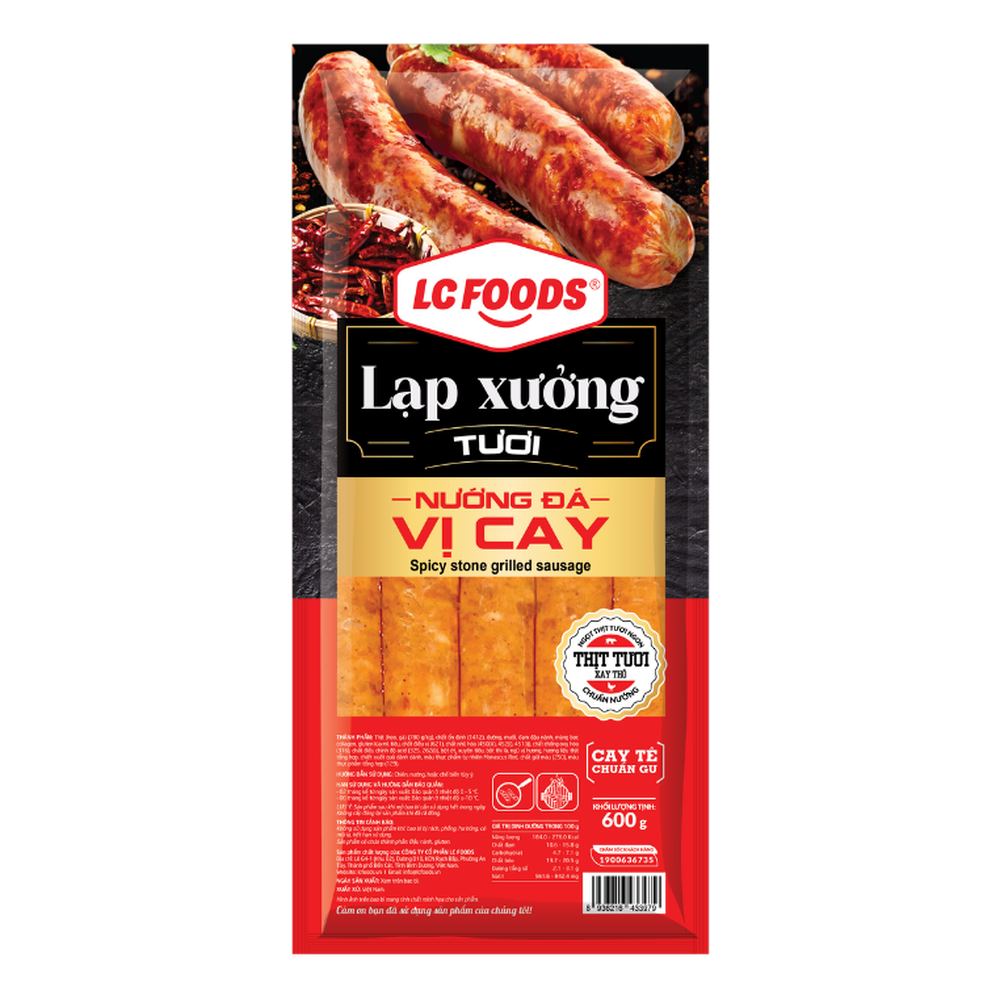 Lạp xưởng tươi nướng đá vị cay LC FOODS 600gr/28