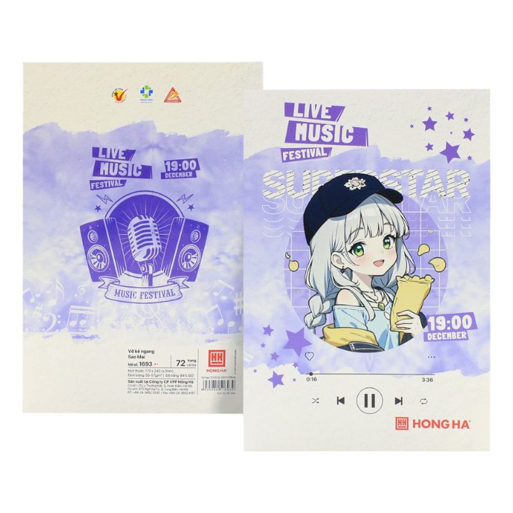 Vở ô ly Hồng Hà sao mai hương nghiệp 72T  