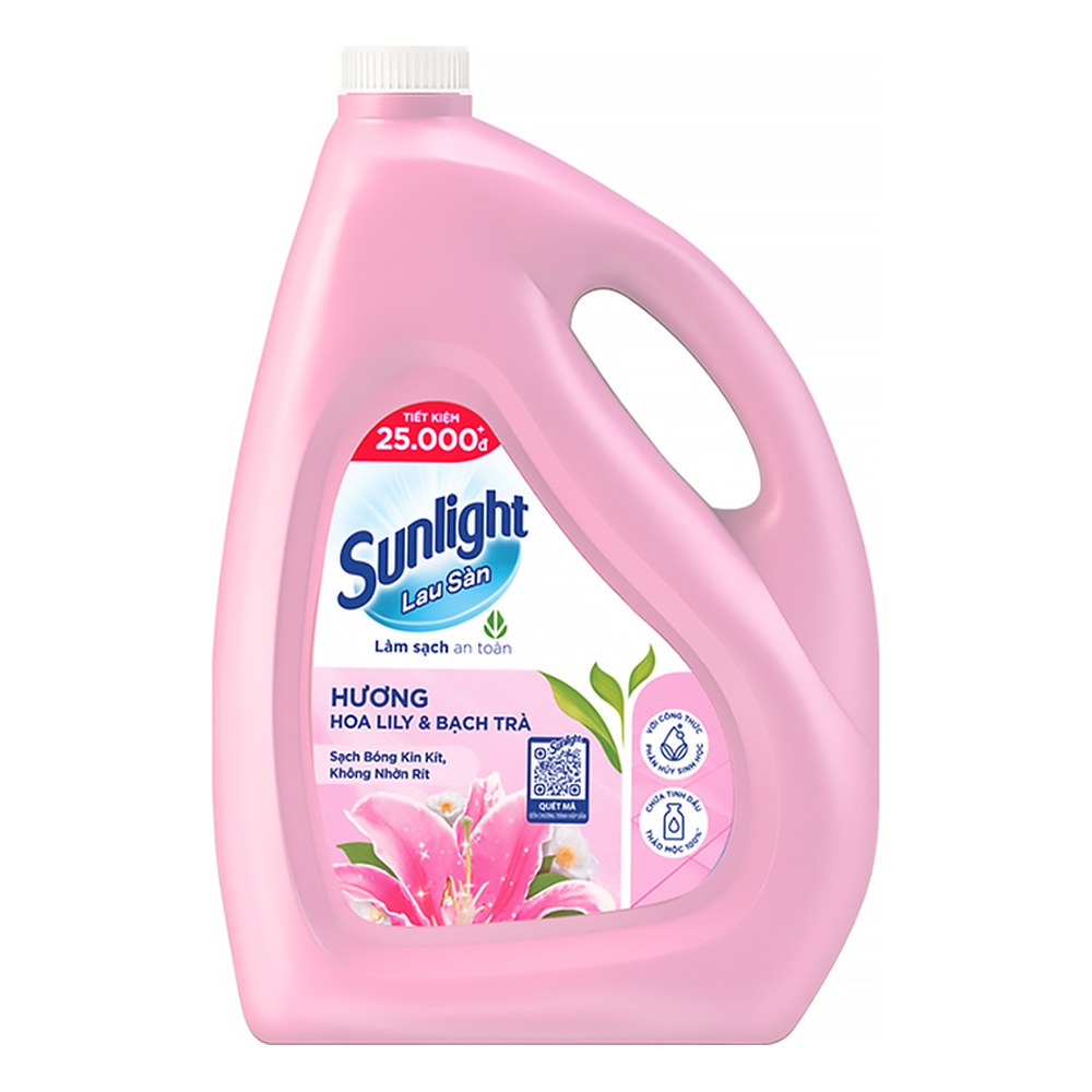Sunlight NLS TDTM lily & bạch trà 3.6kg (hồng)/3 can