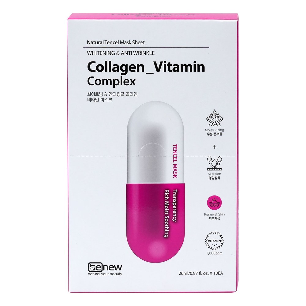 Đắp mặt nạ BENEW Whitening & Anti Wrinkle_ Collagen Vitamin Mask Pack 26ml 2+1KM