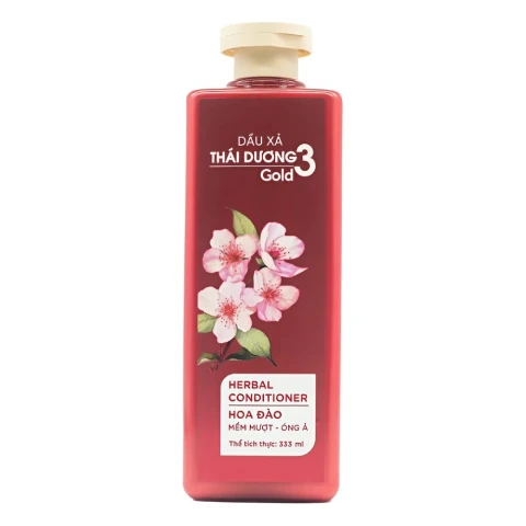 Dầu xả Thái Dương Gold 3 hoa đào mượt óng 330ml