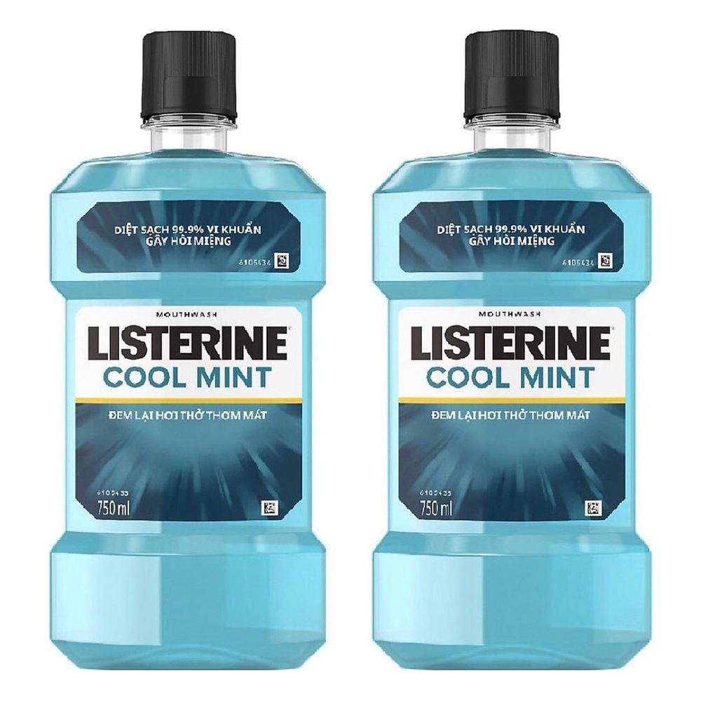 Bộ đôi NSM Listerine cool mint 750mlx2 tem