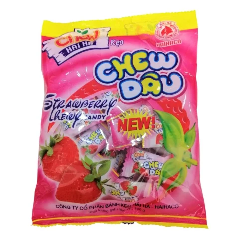 Kẹo chew Hải Hà  nhân đậu đỏ 90gr