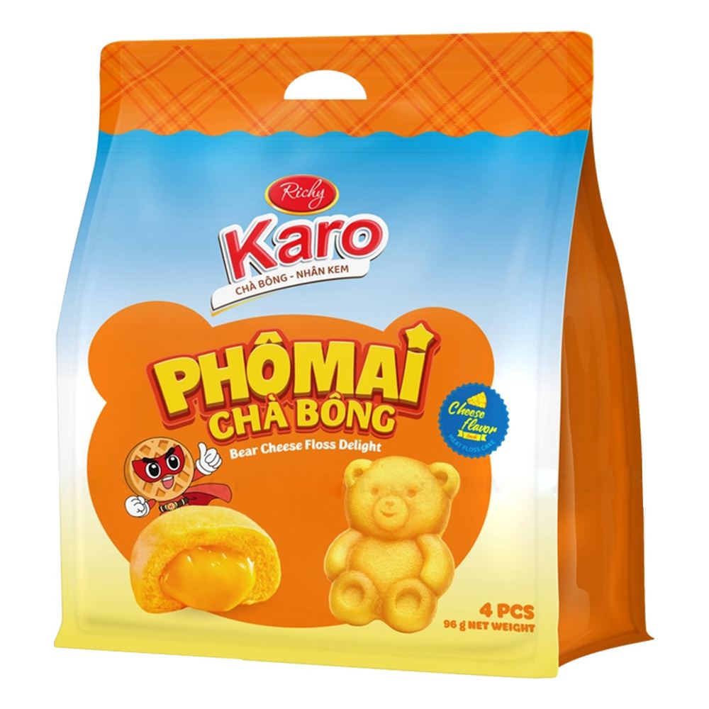 Bánh Karo gấu phô maichà bông 4 cái 96gr