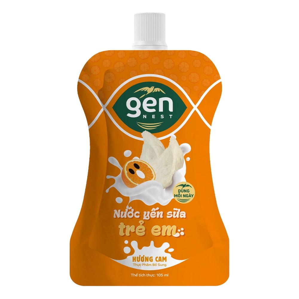 Nước yến sữa trẻ em  Gennest hương Cam 105ml