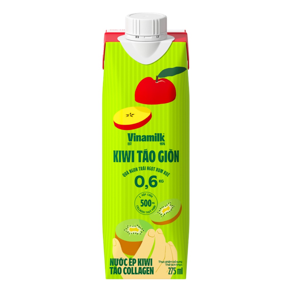 Nước ép Vinamilk kiwi táo giòn collagen 275ml