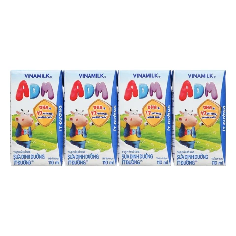Sữa dinh dưỡng ít đường VNM ADM 110ml*4