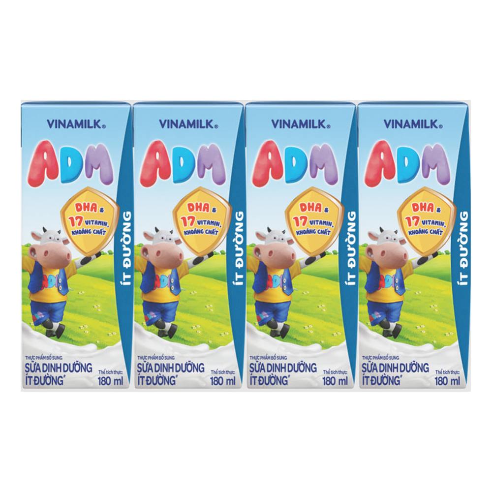 Sữa dinh dưỡng ít đường VNM ADM 180ml*4