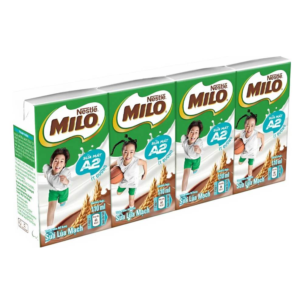 Sữa Milo NestleA2 ít đường 4*110ml
