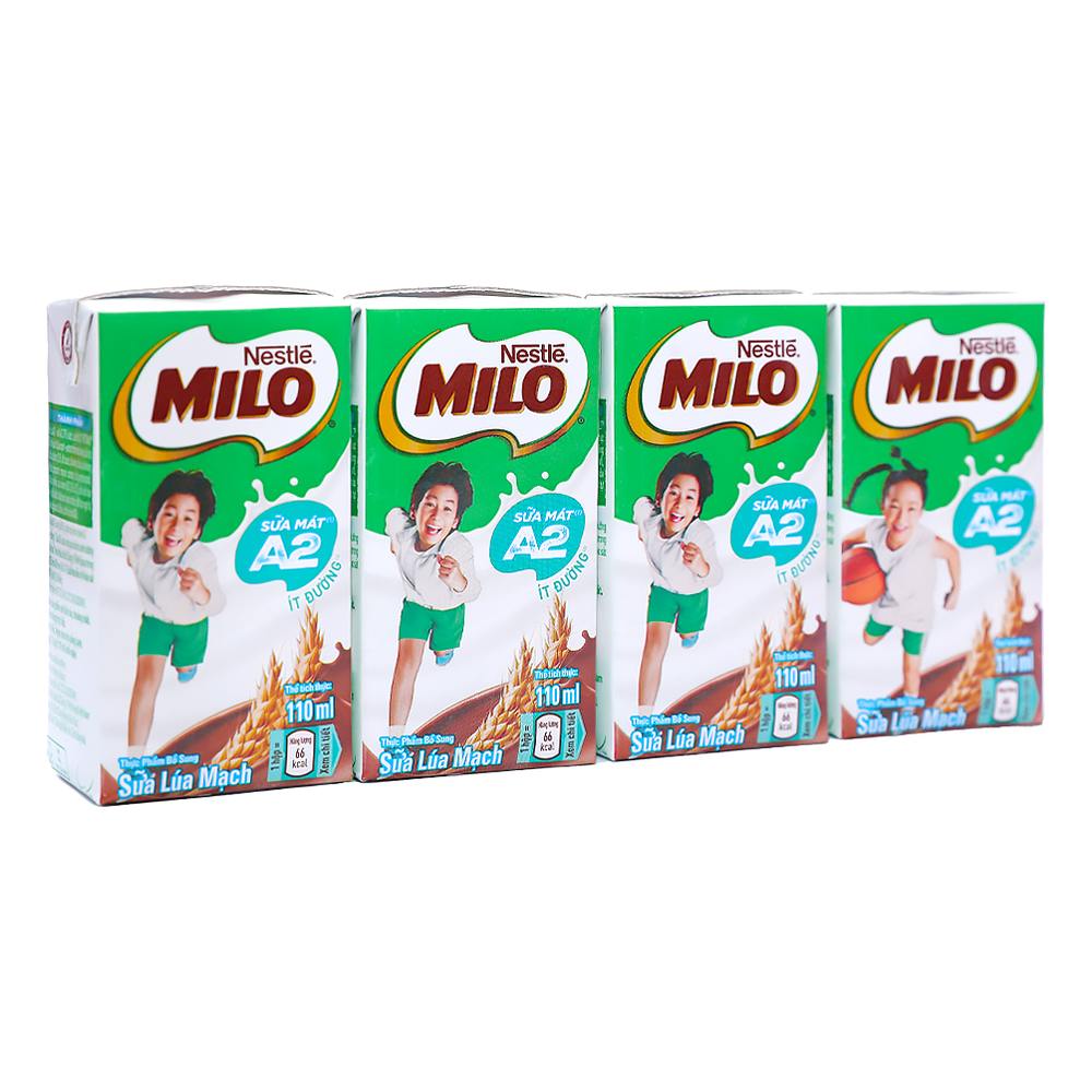 Sữa Milo NestleA2 ít đường 4*180ml