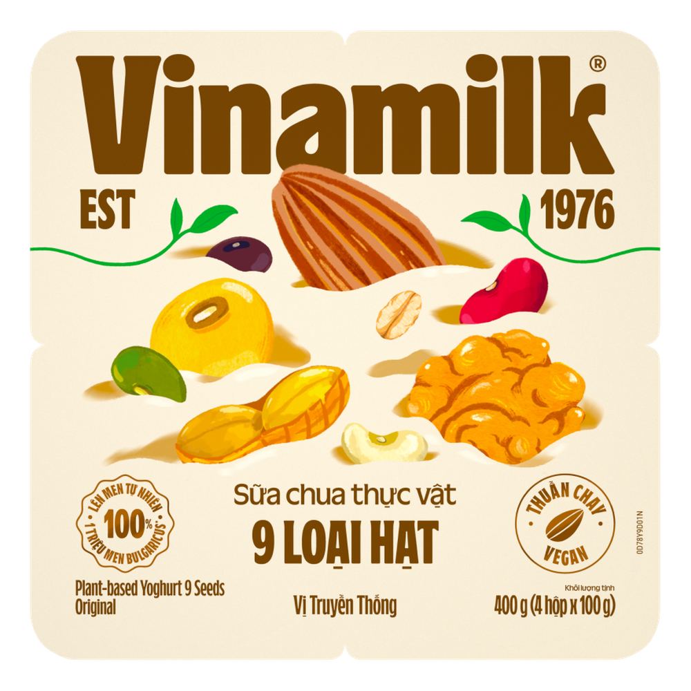 Sữa chua thực vật Vinamilk 9 loại hạt 100gr*4