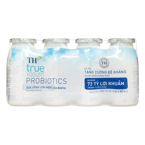 Sữa uống lên men TH True Probiotics ít đường 4*85ml/12.