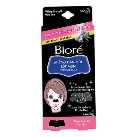 Miếng dán mũi Biore lột mụn dành cho nữ than hoạt tính