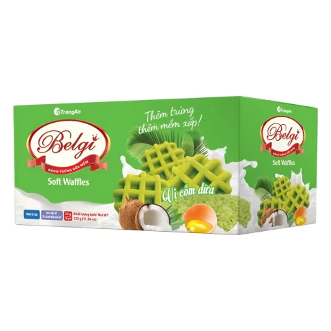 Bánh trứng sữa mềm Belgi vị cốm dừa 322gr