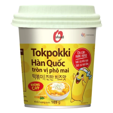 Tokpokki Hàn Quốc O Food vị phô mai không cay hộp 105gr