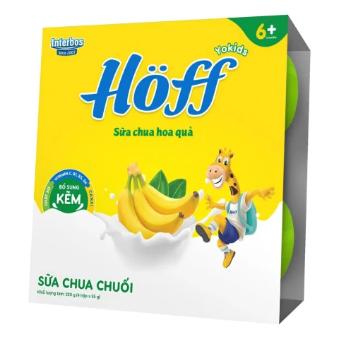 Sữa chua ăn Hoff vị chuối lốc 4*55g