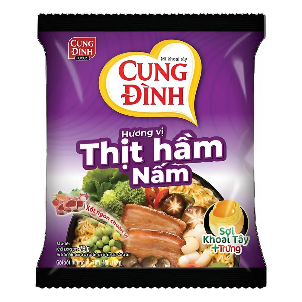 Mì khoai tây Cung Đình thịt hầm nấm 79gr