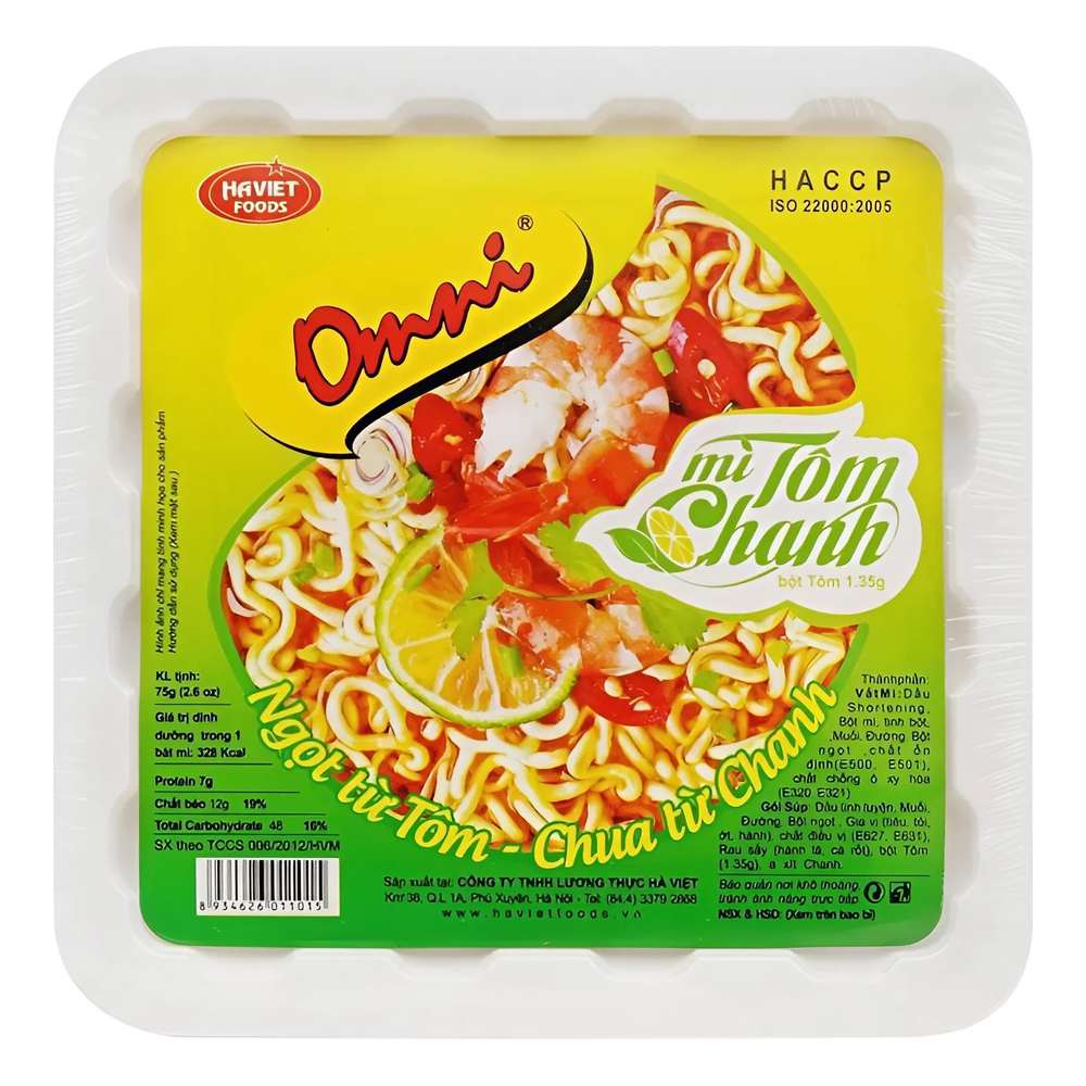 Mì Omni tôm chanh hộp 75gr