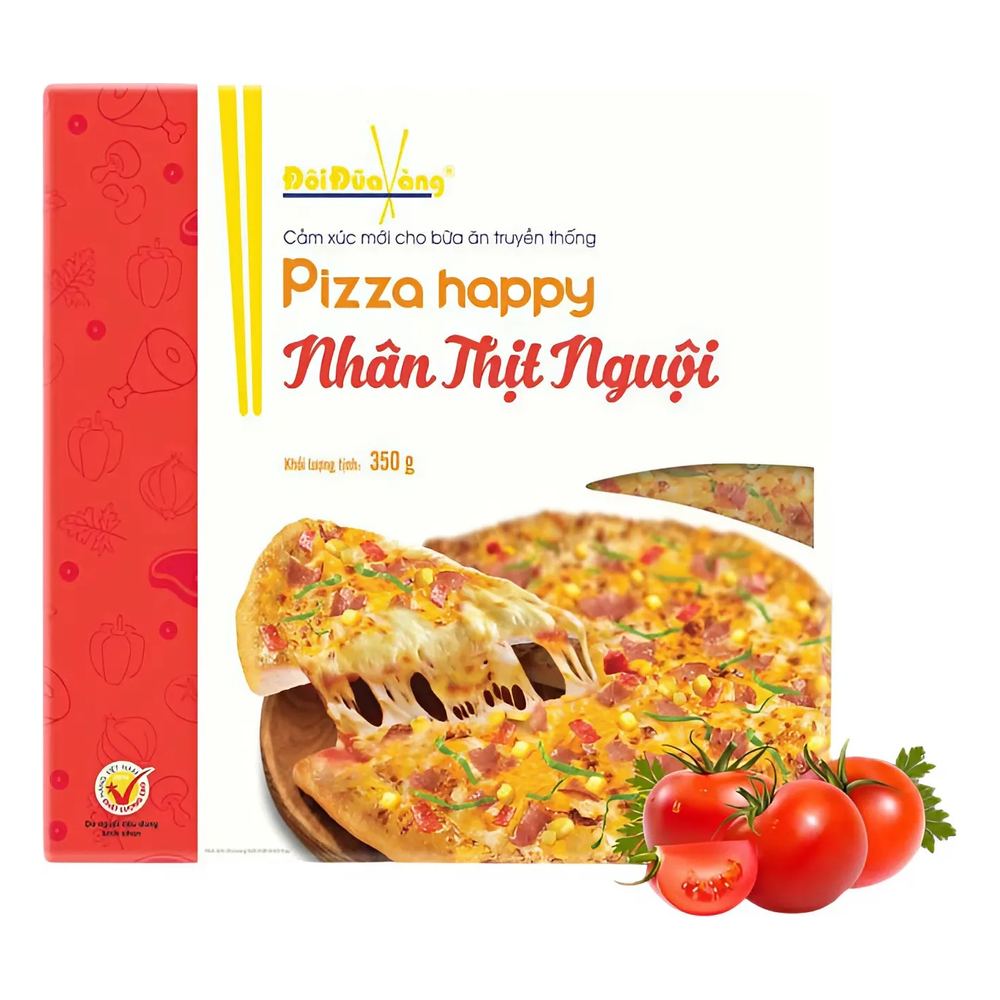Pizza Margarita  Đôi Đũa Vàng nhân thịt nguội 350gr