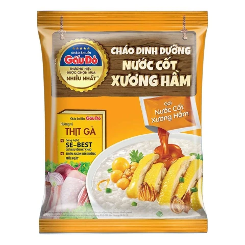 Cháo dinh dưỡng Gấu Đỏ nước cốt xương hầm thịt gà 57gr