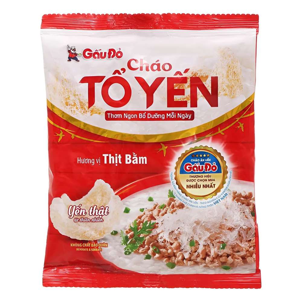 Cháo Tổ yến Gấu Đỏ thịt bằm 50gr