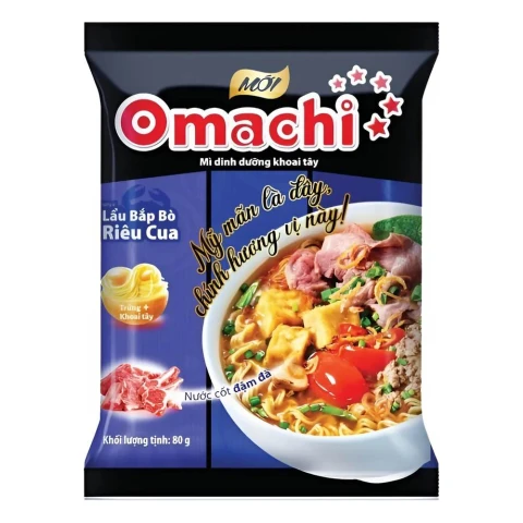Mì khoai tây Omachi lẩu bắp bò riêu cua 80gr