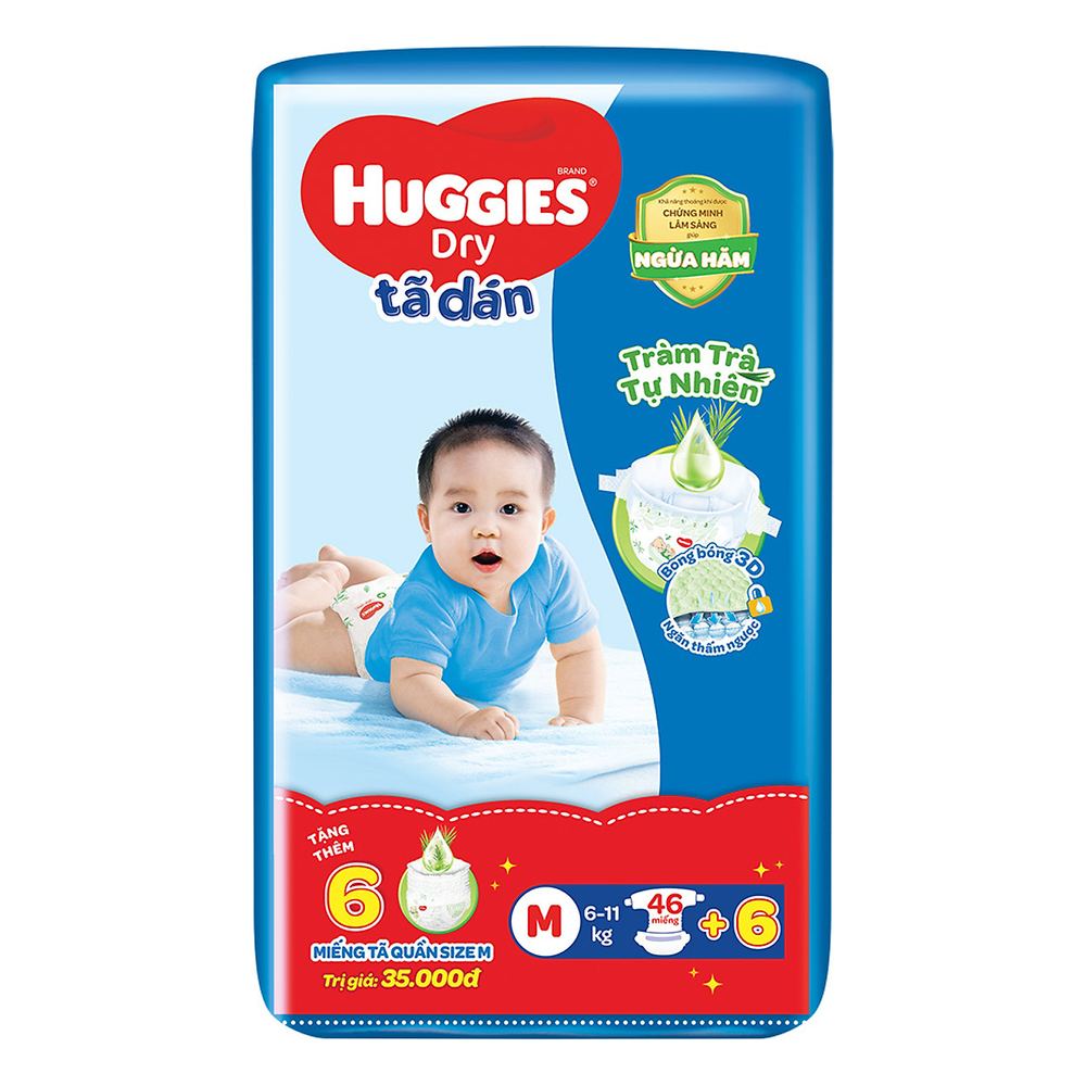 Tã bỉm dán  Huggies dry M46