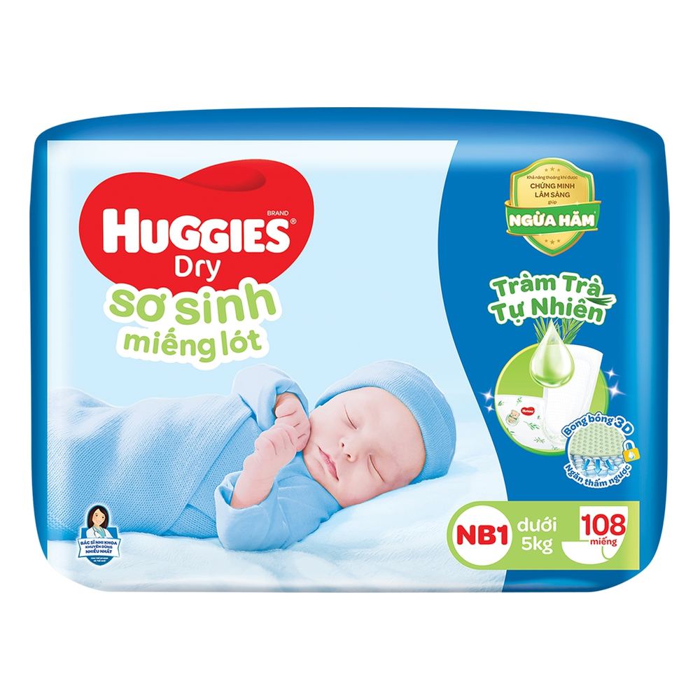 Miếng lót Huggies dry NB1 108M/4