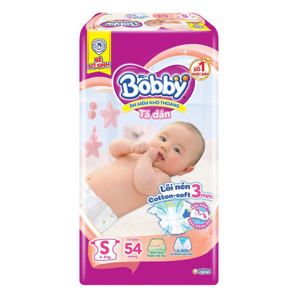 Tã bỉm dán  Bobby siêu mỏng  S54