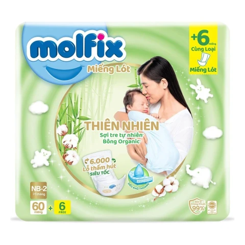 Miếng lót cho bé molfix NB2 Jumbo 60M