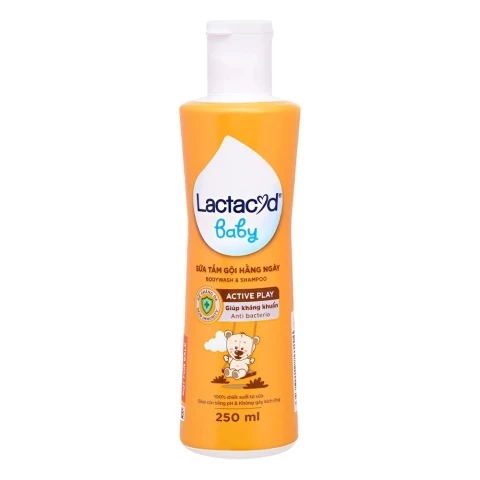 Sữa tắm gội trẻ em Lactacyd  Play - vàng 250ml