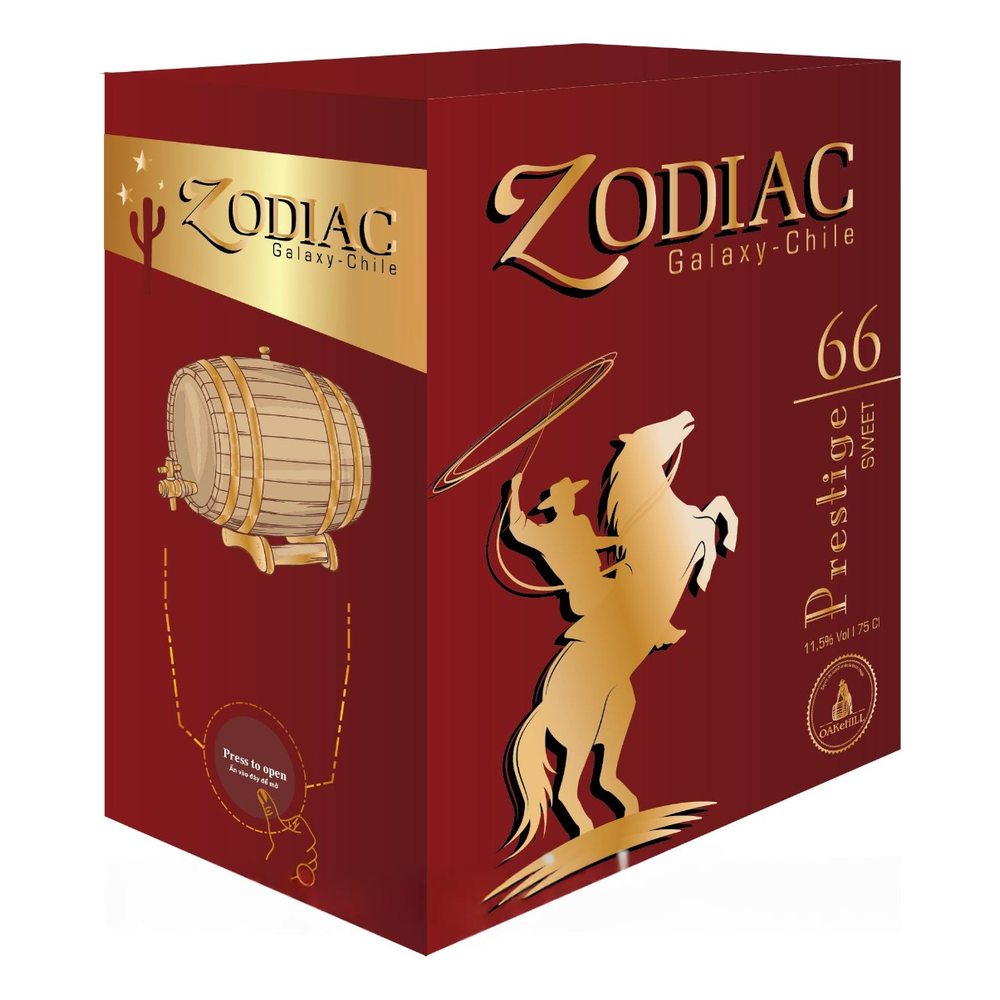 Rượu vang bịch Zodiac ngọt 66 Chile 3L/4