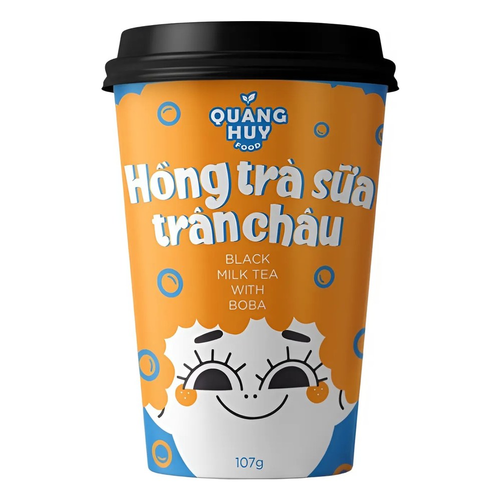 Hồng trà sữa trân châu Quang Huy ly 107gr