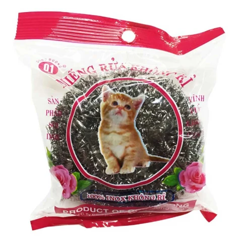 Cọ xoong con mèo túi 1 chiếc    