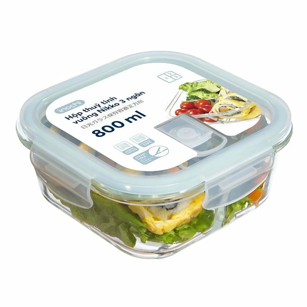 Hộp thủy tinh vuông nikko  800ML 