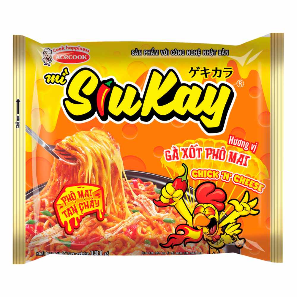 Mì siukay vị gà xốt phô mai Acecook 131gr/24