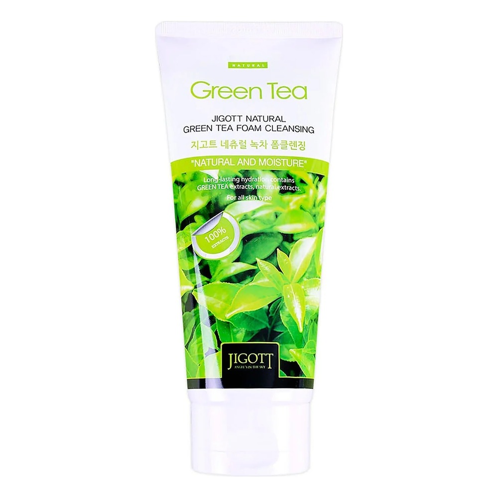 Sữa rửa mặt Jigott Natural Green Tea  Foam Cleansing 180ml